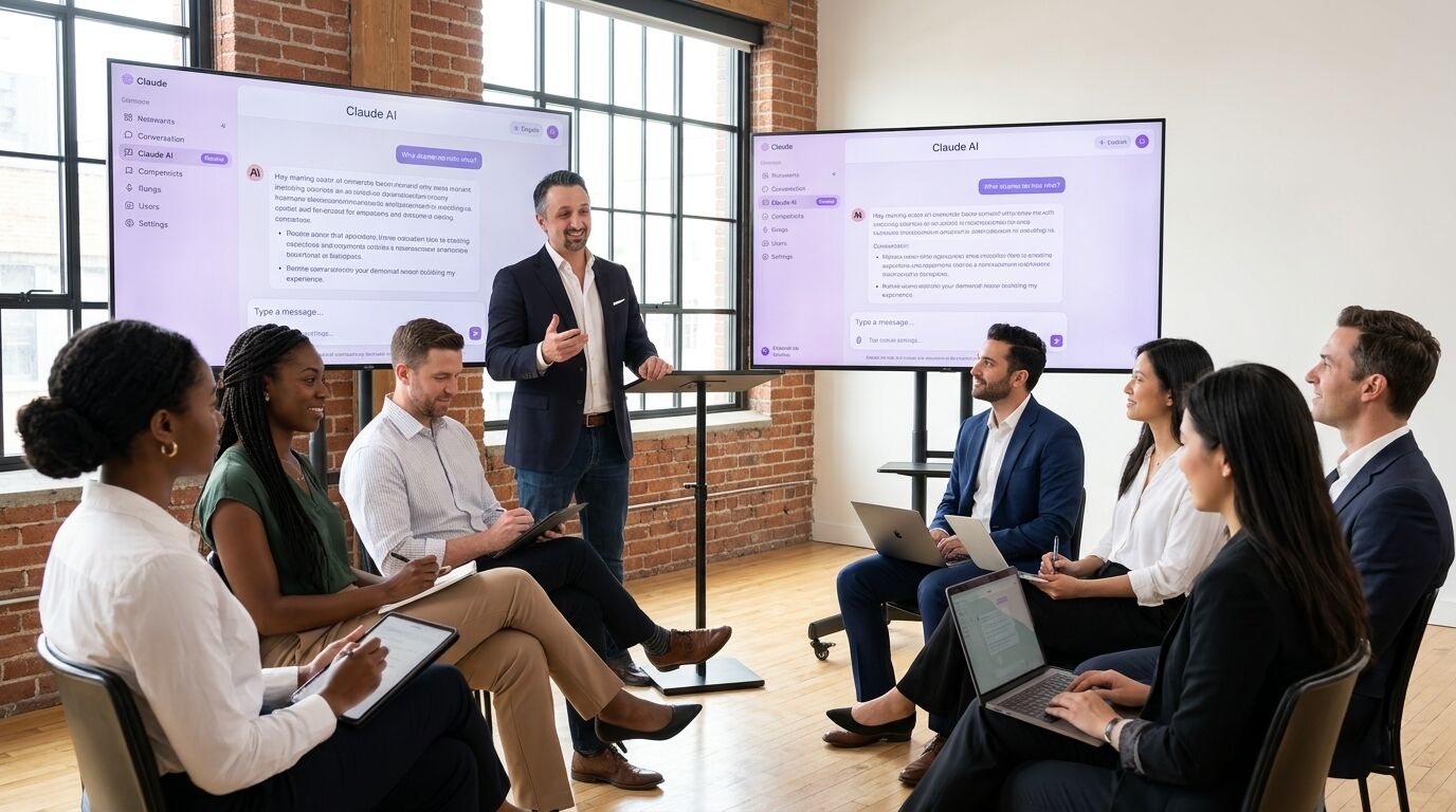 Jannik Hansen teaching a Claude AI workshop